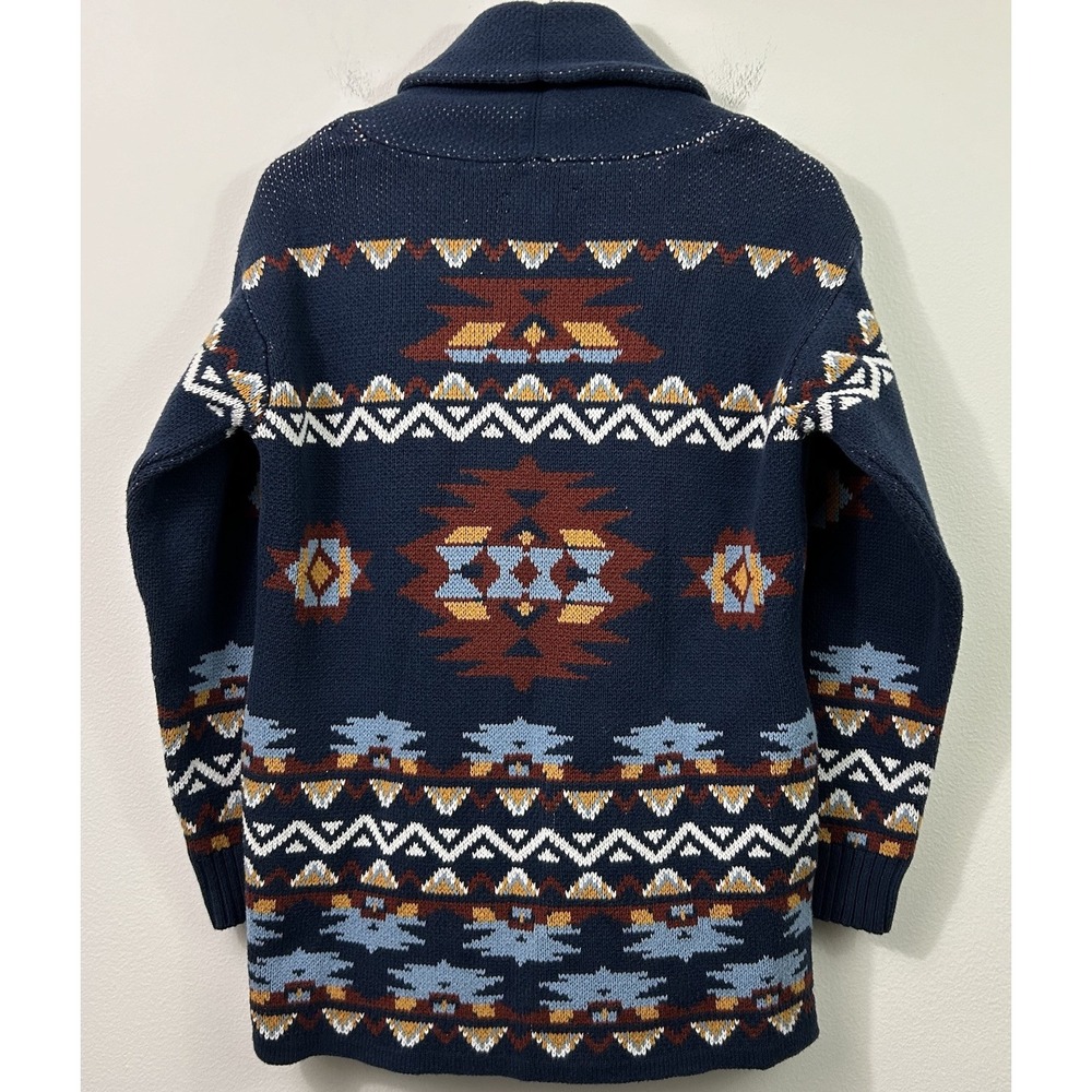 Lucky Brand Womens Cardigan Sweater Size M Multicolor Aztec Coatigan Long Sleeve - Picture 2 of 9